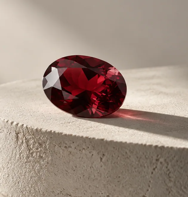 Illustrative ruby on stone
